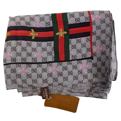 gucci silk bee scarf|authentic gucci scarves.